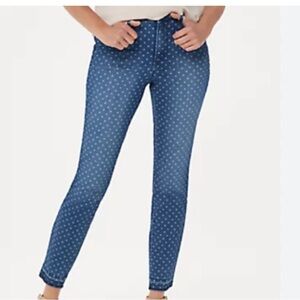 Isaac Mizrahi Live! TRUE DENIM Regular Polka Dot Ankle Jeans Medium Indigo | 18W